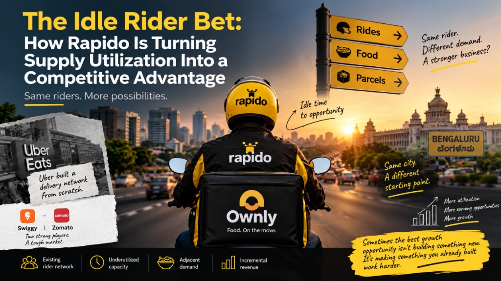 Rapido Isn't Just Entering Food Delivery. It's Monetizing Idle Rider Capacity.